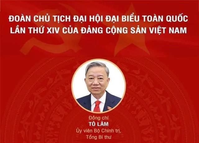 [Infographic]Đoàn Chủ tịch Đại hội Đảng toàn quốc lần thứ XIV