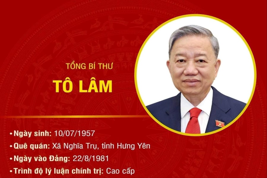 [Infographic] Tiểu sử Tổng Bí thư Tô Lâm