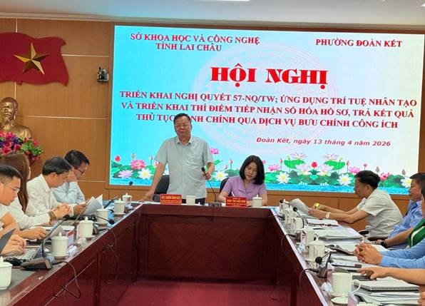 Đẩy mạnh triển khai Nghị quyết 57 gắn với ứng dụng AI và dịch vụ công ích tại phường Đoàn Kết, tỉnh Lai Châu