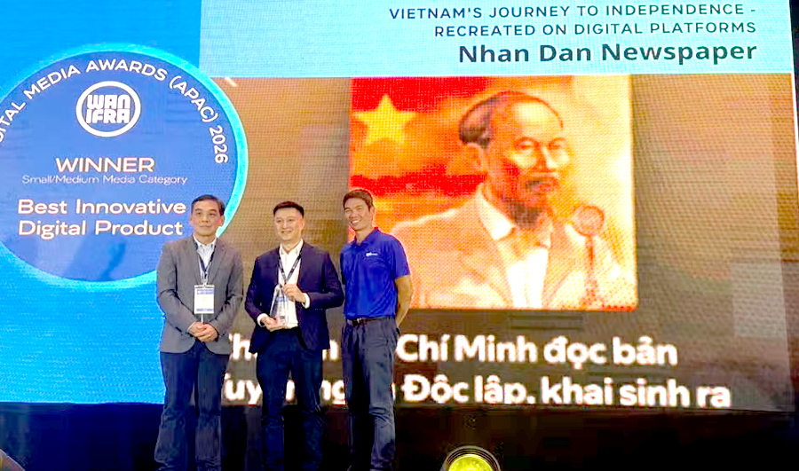 Báo Nhân Dân đoạt "cú đúp" tại giải Báo chí Kỹ thuật số châu Á 2026