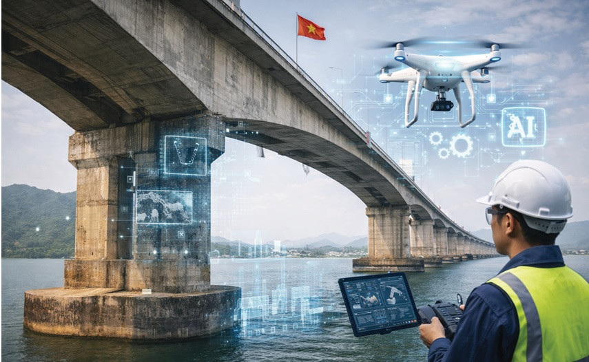 Ứng dụng thiết bị bay không người lái tích hợp trí tuệ nhân tạo trong kiểm tra, giám sát cầu tại Việt Nam: Hướng tiếp cận số hóa và quản lý vòng đời công trình