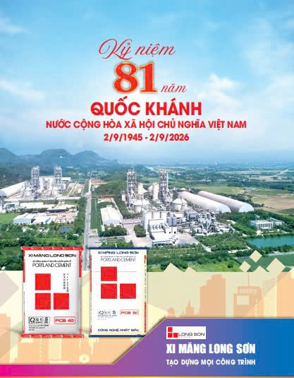 Xi măng Long Sơn chúc mừng Quốc Khánh 2/9 - Đồng hành cùng đất nước, vững bước tương lai